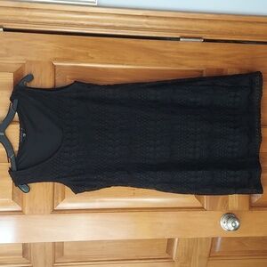 Tiana B. Soft Lace Black Sleeveless Summer Evening Dress, Size Medium, Like New